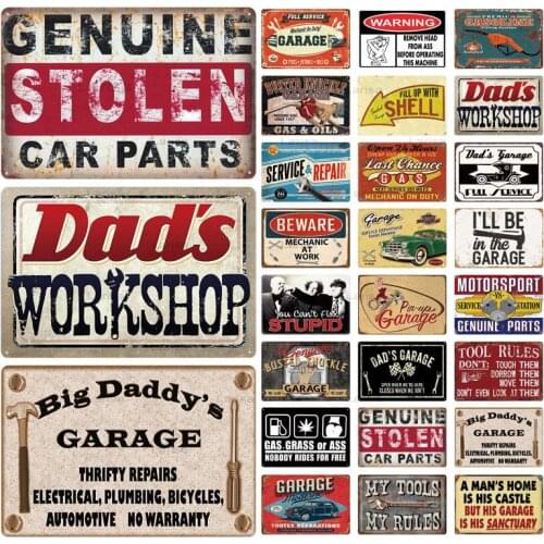 Home Decor Garage Licenses Plate Plaque Metal Tin Sign Decorative Car Plate for Living Room Door Club Garage Wall Sticker