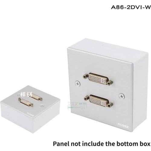 1Pcs aluminum alloy type 86 two-position DVI24+5 panel female-to-female in-line docking socket DVI base double pass