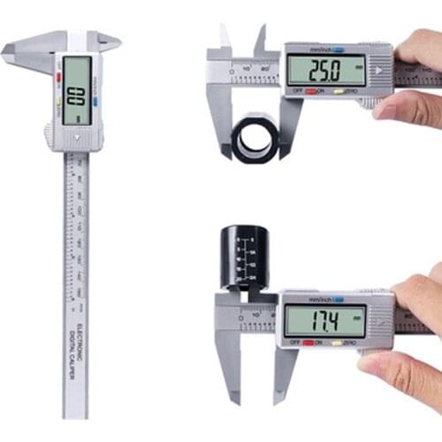 150mm LCD Digital Display Electronic Carbon Fiber Vernier Caliper Digital Gauge Micrometer Depth Caliper Ruler Measuring Tools