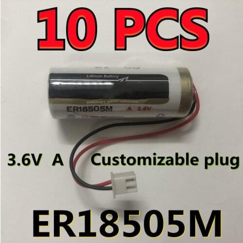 10 PACK NEW For EVE ER18505M 18505 Lithium Battery 3.6V 3500mah PLC Li-ion Batteries With White Connector (Customizable plug)