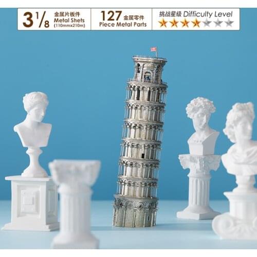 Piececool 3D Metal Puzzle Colorful TORRE DI PISA building model KITS Gift jigsaw Toys For Children