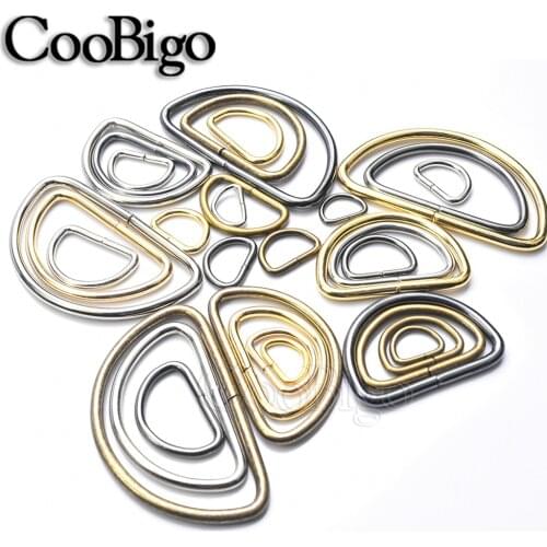10pcs Metal D Ring Dee Buckle D-rings for Chain Bag Strap Handbag Purse Hardware Belt DIY Accessories Black Bronze Silver Color