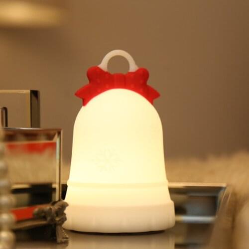 Strange New Childrens Gift Christmas Bell USB Colorful Led Silicone Night Light Bedroom Living Room Pat Lamp Desk Lamp