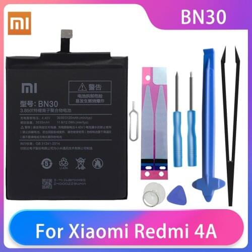 Original Xiaomi Redmi 4A Phone Batterries BN30 High Capacity Rechargeable Xiaomi Phone Battery 3120mAh Free Tools Phone AKKU