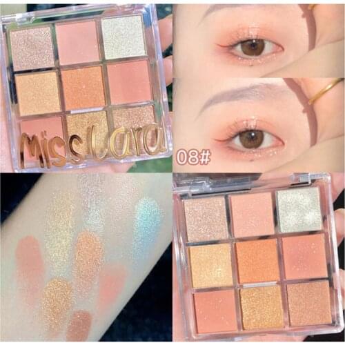 9 Colors Soft Glitter Eyeshadow Palette Matte Sequined Eye Shadow Palette Make Up Long-lasting Shimmer Diamond Eye Makeup TSLM2