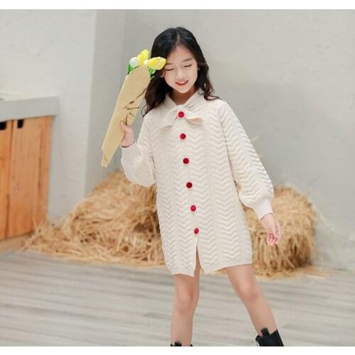 Girls' Sweater Dress 2020 Autumn / winter New Large 's Long Western Style Children 's