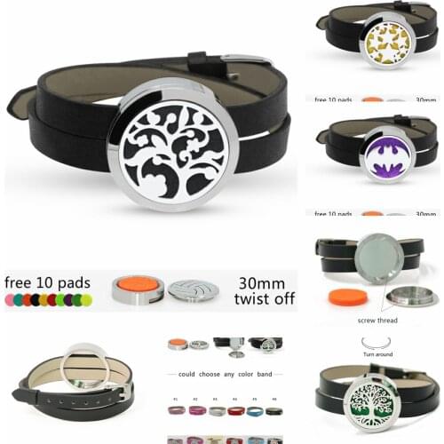 Pretty Rose cross Twist screw Stainless Steel Aroma Locket wrist Bracelet (6 colors) Diffuser locket Perfume Locket 10 Pads