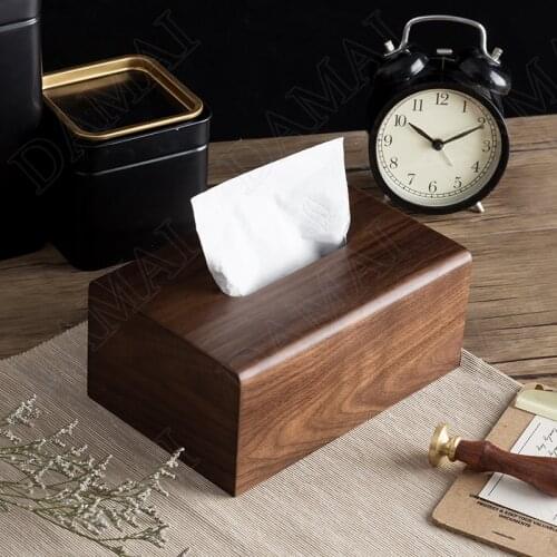 Simplicity Wooden Tissue Boxes Living Room Decorative Napkin Organizer Bedroom Thin Paper Holder European Home Decoration Modern