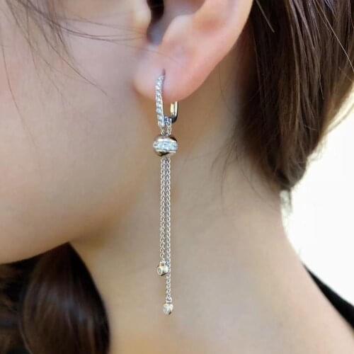 S925 Sterling Silver Temperament Tassel Earrings Fashion Long Earrings Simple And Elegant Jewelry