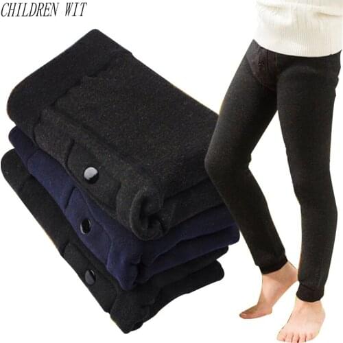CHILDREN WIT Boys Pants Cotton Plush Winter Warm Childrens Trousers 1-16 Year 4 Colors Kids Pants