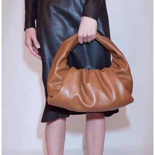 New Fashion Wrinkled Baguette Bag Women Dumpling Shoulder Bag Ladies High Quality PU leather Handbags Luxury Women Bags Designer