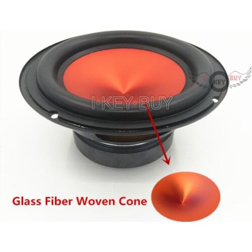 6.5 Inch 4 Ohm 400W V-shaped Red Funnel Cone Thick Rubber Edge Car Audio Modified High Power Subwoofer Auto Home Bass Speaker