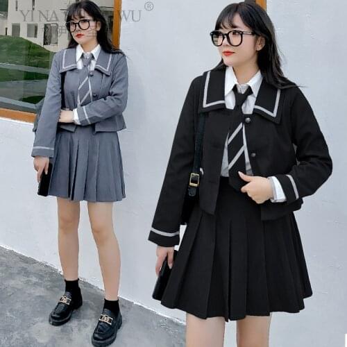 Girl Spring Thin Japan Preppy Style School Uniform Short Blazer Coat Shirt Outwear Clothes Long Sleeve Age reduction JK Costume