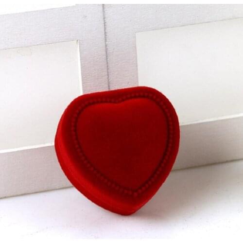 Jewery Organizer Box Rings/Earrings Storage Small Gift Box DIY craft Display Case Package Wedding/etc red heart velvet wh