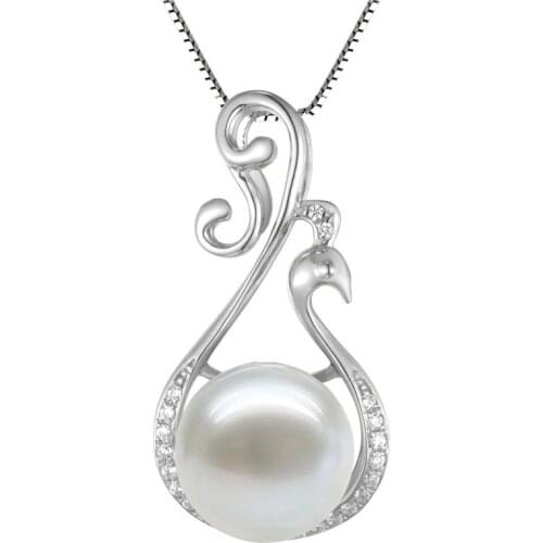 Natural Pearl Pendant Necklace In 925 Sterling Silver Top Fashion Birthstone Gift Elegant Phoenix Woman Jewelry