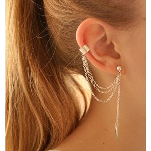 1piece Punk Style Woman Young Gift Leaf Chain Tassel Earrings For Women Pendant Jewelry Accessories Gift Украшения Женские