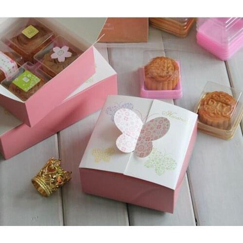 10pcs 11.4*11.4*5cm Butterfly Style Favor Gift Candy Cake Boxes For Wedding Party Baby Shower