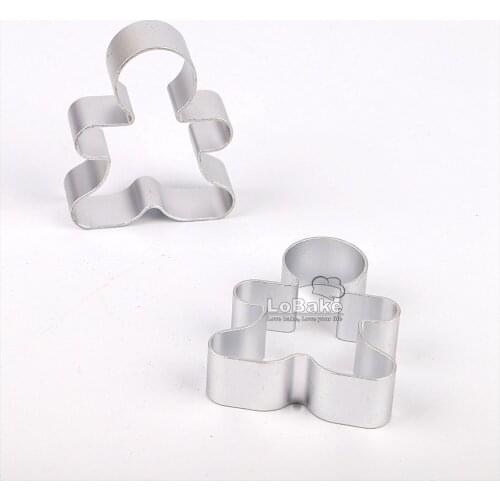 10pcs/lot) Small cartoon Ginger man shape Aluminium cookie dough cutter tools pineapple cake molds for DIY bakery accessories