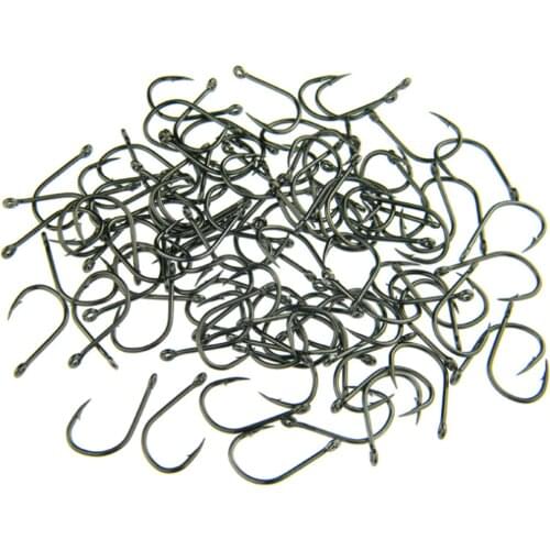 100pcs/lot High Carbon Steel Fishing Hook Barbed 3#-12# Sharp Fishhooks With Holes Pesca Jig Head For Fly Fishing Accessories