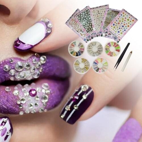 12Pcs/Set Nail Kit Stylish Lightweight Acrylic Fingernail Art Decoration Set for Ladies