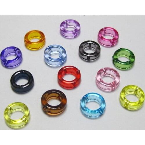 300 Mixed Colour Transparent Acrylic Round Donut Beads Frame Fit 6mm Beads fashion diy Accessories