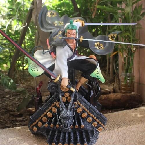 50CM Anime ONE PIECE Statue Roronoa Zoro GK Kimono Ver. Action Figure GT Toys