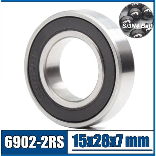 6902 Hybrid Ceramic Bearing 15x28x7 mm ABEC-1 ( 1 PC ) Bicycle Bottom Brackets & Spares 6902RS Si3N4 Ball Bearings