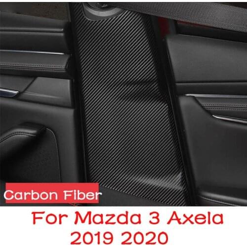Car B Pillar Anti-kick Protective Mat Seat Belt Pad Cover Leather Stickers For Mazda 3 Axela 2019 2020 Car Accessories