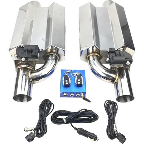 Car exhaust muffler for BMW E90 E46 304 stainless steel electric remote control switch deep sound exhaust pipe + double tail