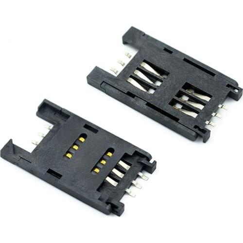 Free shipping 20PCS 6P SIM card connector 2.5 pitch plastic clamshell flip phone communications deck