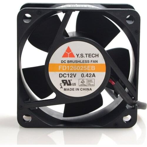 FOR Yuanshan FD126025EB 6025 6CM 12V 0.42 A heat dissipation fan case cabinet power supply ai
