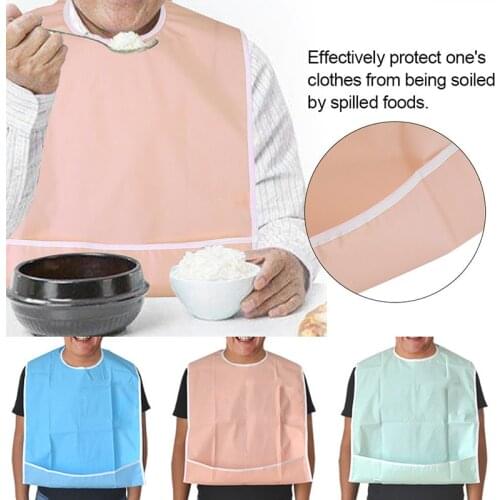 Large Waterproof Adult Mealtime Bib Protector Disability Elderly Patient Aid Clothes Washable Dining Apron Eating Accessories