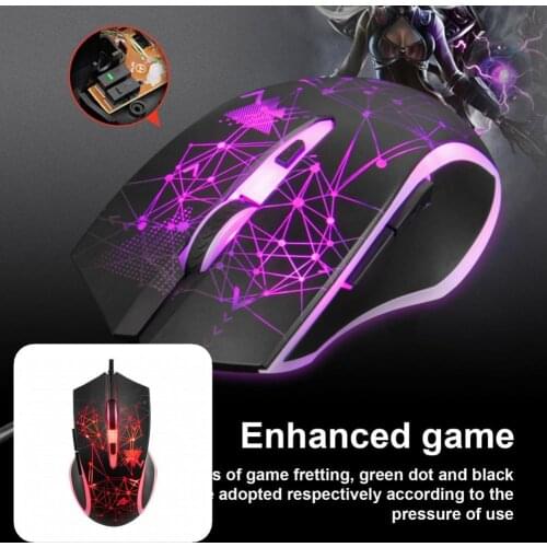 Sensitive Compact Precise Tracking 3200DPI RGB Wired Mice for Computer