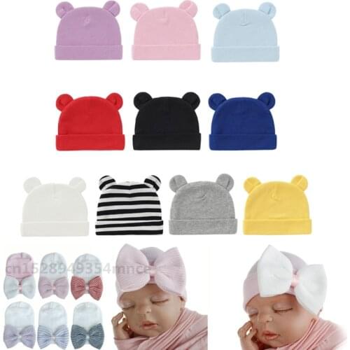 Baby Hat With Ears Cotton Warm Newborn Accessories Baby Girls Boys Autumn Winter Hat For Kids Infant Toddler Beanie Cap
