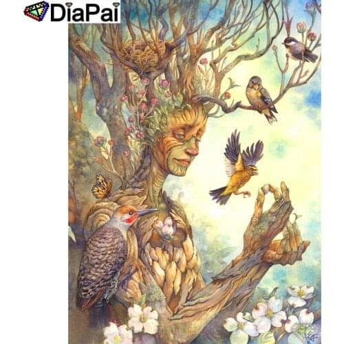 DIAPAI 100% Full Square/Round Drill 5D DIY Diamond Painting "Cartoon tree bird" Diamond Embroidery Cross Stitch 3D Decor A19534