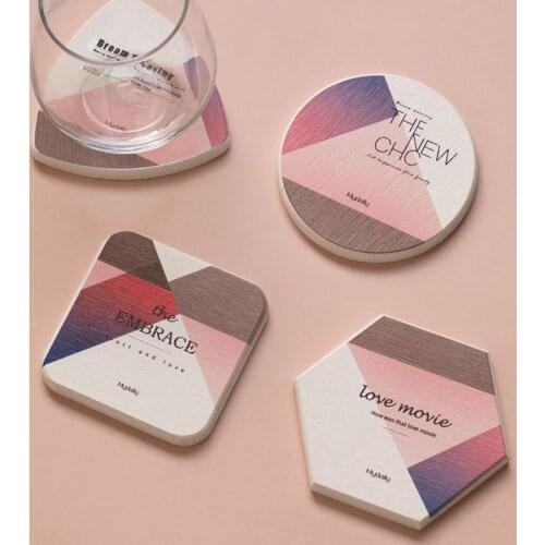 Diatom Mud Absorbent Coaster Placemat Home Geometric Insulation Tea Home Anti-scald Coaster