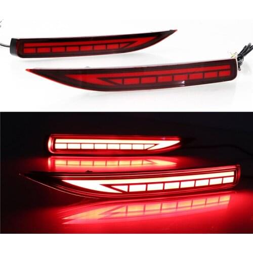1 Pair Car Rear Bumper Brake Dynamic Light for Toyota Corolla 2019 Turn Signal LED 3 Function Flowing Flashing Reflector Lamp