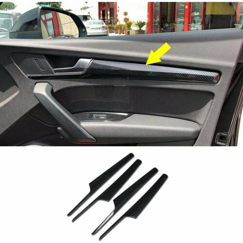 For Audi Q5 2018-2020 Interior Door Panel Cover Trims Carbon Fiber Pattern Car Styling Accessories