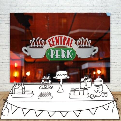 Friends TV Show Central Perk Backdrop for Video Studio Photography Retro Coffee Shop Windows Background for Party Decorations