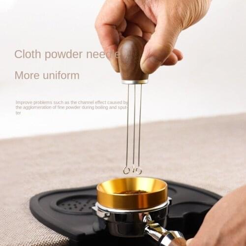 Solid wood handle Needle Coffee Tamper Coffee Tamper Distributor Leveler Tool Needle Type Coffee Powder Distributor