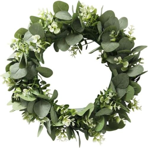 Artificial Eucalyptus Wreath for Festival Celebration Front Door Wall Window Eucalyptus Garden Party Decoration Christmas Decor