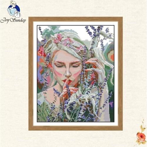 The beauty Paintings DMC Cotton Thread Crafts 11CT 14CT Cross Stitch Printed Canvas DIY Hand Made Embroidery Sets for Needlework