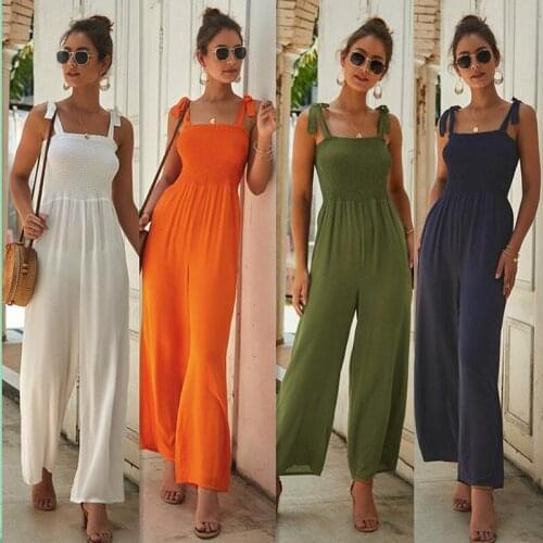 Summer Casual Womens Jumpsuits Shorts Girl Solid Color Playsuits Fashion Loose Summer Streetwear Overalls Rompers