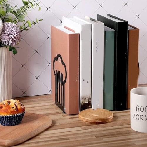 Kitchen Cookbook Bookends Fork Knife Spoon Decorative Metal Book Ends Fork Knife Spoon Cookbook Storage Books Bookends