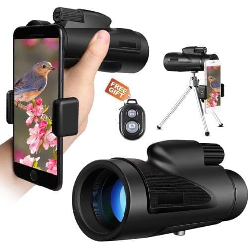 40x60 Monocular Telescope for Smartphone Powerful HD Zoom Scope Military Hunting Optical Super Long Range Telephoto Lens Camping