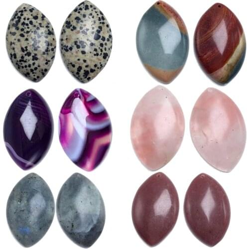 Natural Agts Pendant Rose Quartzs Labradorite Horse Eye Pendant Necklace For DIY Jewelry Best Birthday Gift 28X45mm