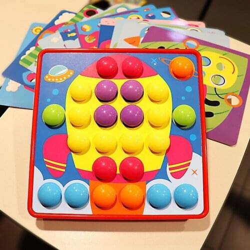 New Creative Diy Mushroom Nail Toy Plug Board Combination Kindergarten Skillful Puzzle Childrens Educational Toys