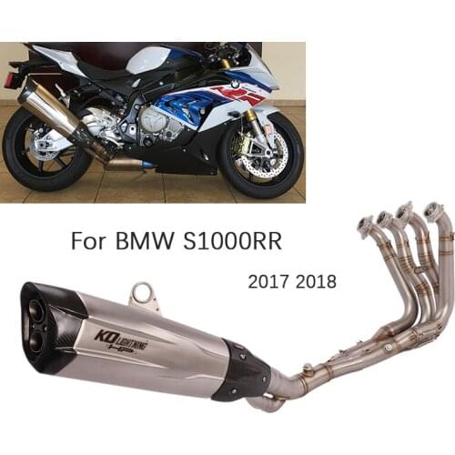 Complete Exhaust System for BMW S1000RR 2017 2018 Motorcycle Exhaust Pipe Header Middle Pipe Slip On Dual-outlet Muffler Escape