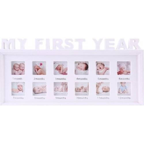 Creative DIY 0-12 Month Baby "MY FIRST YEAR" Pictures Display Plastic Photo Frame Souvenirs Commemorate Kids Growing Memory Gift