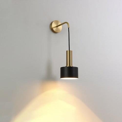 Modern Adjustable Bedside Lamp Wall Black Gold Luxury Nordic Up Down Reading Light Sconce for Aisle IndoorE27